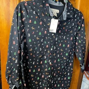 H & M Boys Dress Christmas Shirt size 13/14